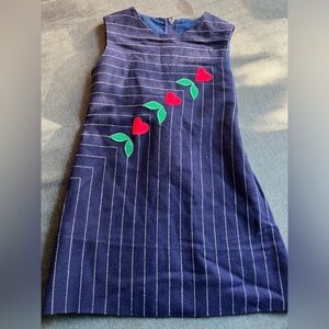 Florence Eiseman Blue Dress with White Stitching